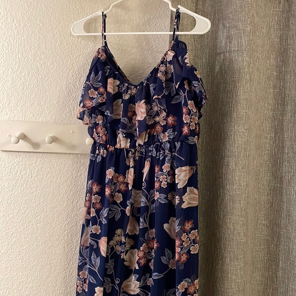 Blue floral maxi dress